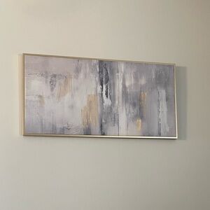Abstract Gray and Gold Wall Art